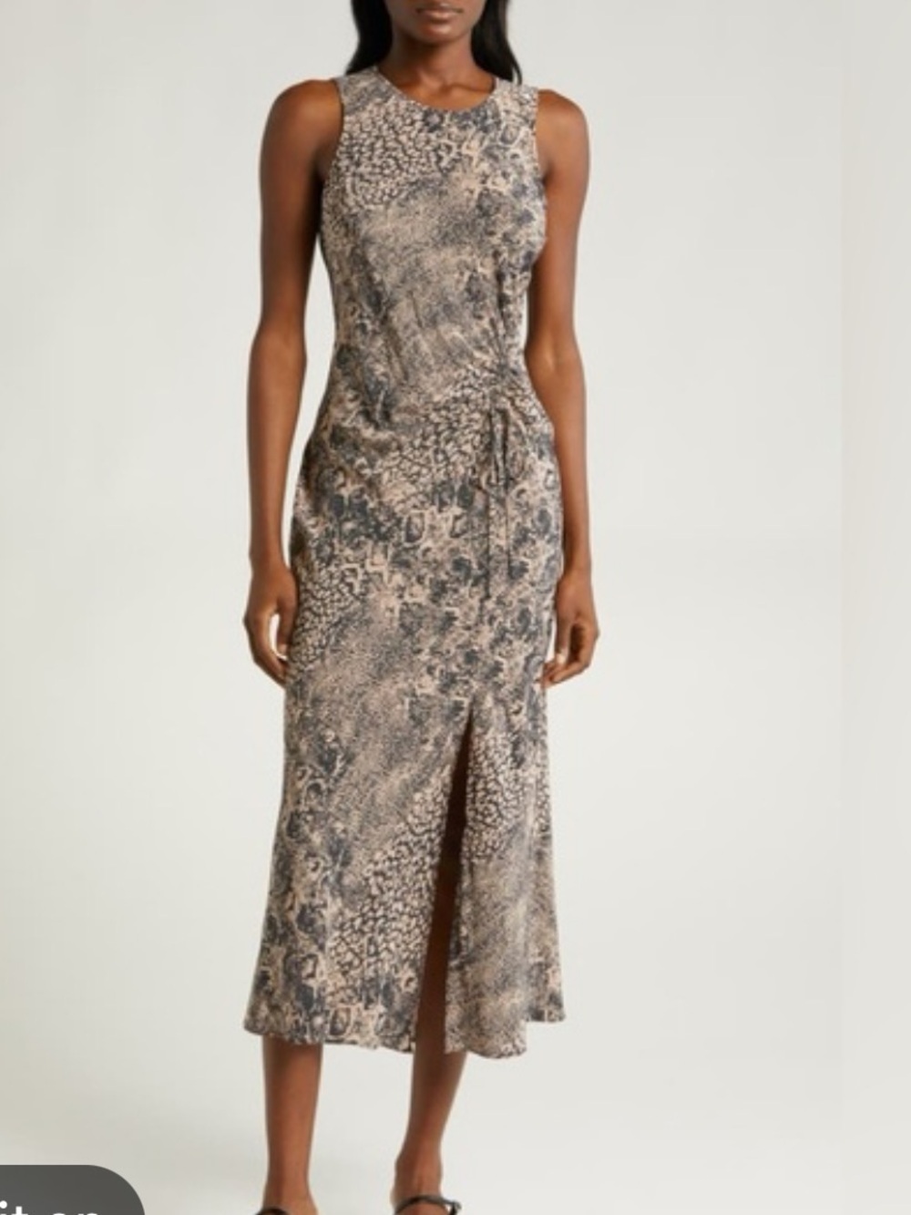 Rails Gabriella Taupe Mixed Animal Print Midi Dress Size Large